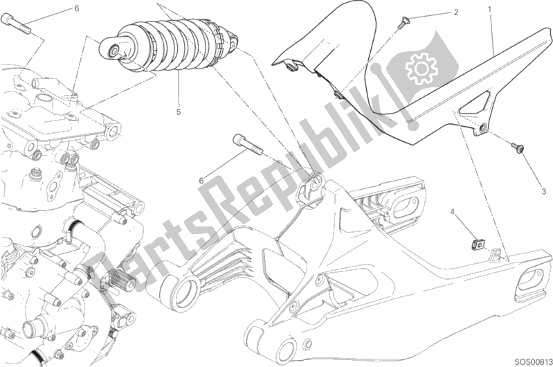 All parts for the Sospensione Posteriore of the Ducati Monster 821 Stealth 2020